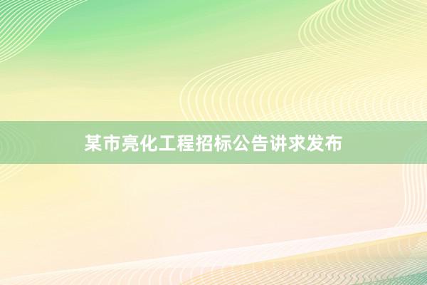 某市亮化工程招标公告讲求发布